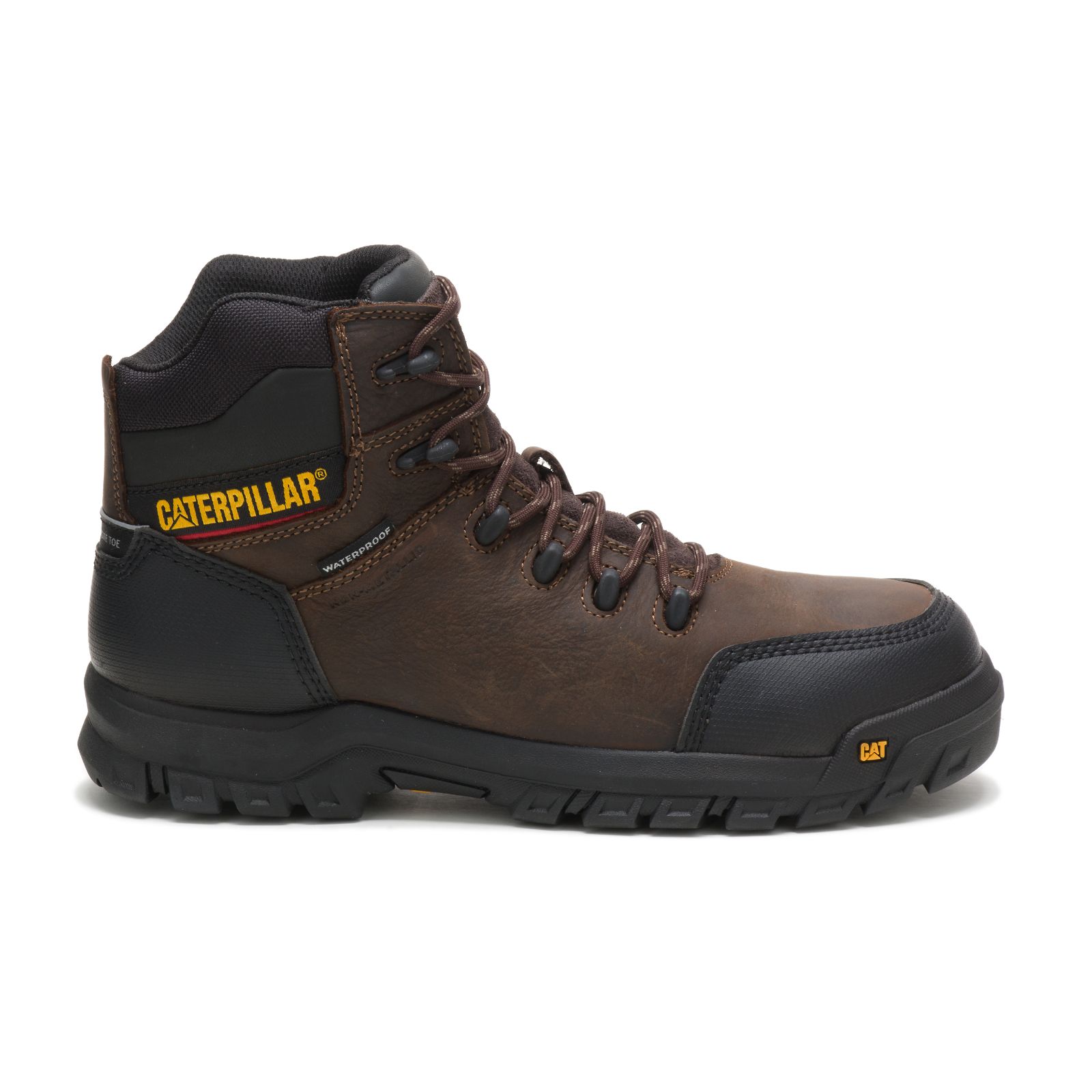 Caterpillar Boots South Africa - Cat Men's Resorption Waterproof Composite Toe Work Boots Brown EB0781532